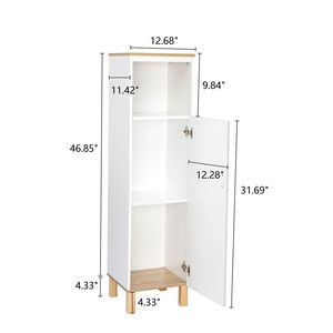 Mobile da Bagno FCH a Porta Singola in Legno Massello Bianco e Colore Venatura Legno RT Vanity - Product Image 6
