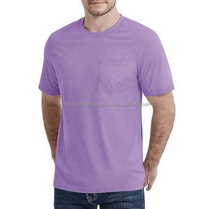 Chemises décontractées en coton et fibre de bambou pour hommes, personnalisables avec logo OEM, grandes tailles, respirantes, col rond, tricotées – Vente en gros - Product Image 1