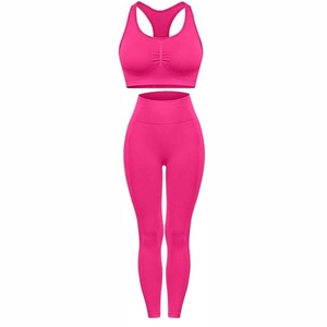 Custom Logoyoga Set for <b>Women</b> One Shoulder Sports Bra Color Block High Waist Leggings 2-Piece Workout Activewear Fitness Wear - Product Image 4
