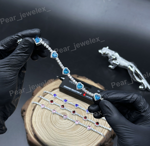 925 Silver VVS Moissanite Diamond Iced Out Bracelet Pave Setting Hip Hop Statement Women And <b>Men</b> Wear Bracelet - Product Image 4