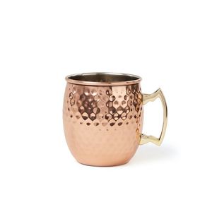 High-End Hammered <b>Copper</b> <b>Mug</b> with Unique Designer Handle for Restaurant and Hotel Supply Drinking Vessel - Product Image 2