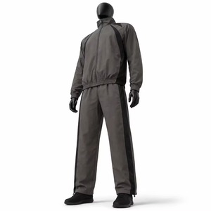 Wholesale Windbreaker Suit 2 Piece <b>Zipper</b> <b>Jacket</b> and Trouser 100% Nylon Custom Logo Oversized Windbreaker Tracksuit For Men - Product Image 1