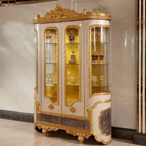 Juego de Comedor de Estilo Europeo Clásico con Madera de Caoba Sólida, Tallado a Mano y Acabado Dorado, Muebles Antiguos - Product Image 4