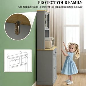 Gray Vertical Cutlery <b>Storage</b> Cabinet for <b>Kitchen</b> Organization - Product Image 3