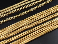 Cadena de Eslabones Gruesos de Latón Chapado en Oro de 14K al por Mayor, Joyería Religiosa Unisex, Fabricación Personalizada, Longitud a Medida, Suministro para Bricolaje