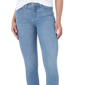 Pantalones vaqueros de mezclilla rasgados de cintura alta para mujer, estilo patchwork OEM, a la moda, al por mayor - Product Image 3