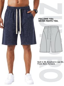 Custom Fleece <b>Shorts</b> <b>Men</b> Wholesale Heavyweight Cotton Baggy <b>Sweat</b> <b>Shorts</b> Manufacturer Supplier for Streetwear - Product Image 5