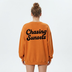 Women Oversize Crew Neck <b>Puff</b> Print Sweatshirt Polyester/Cotton Fleece Long Sleeve Drop Shoulder Eco-Friendly Front Street Wear - Product Image 2