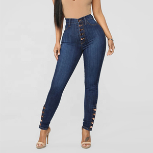 Mid Waist Women's Custom Casual Jeans <b>Pants</b> Trendy Breathable Straight Denim Slit <b>Pants</b> with Painted Decoration <b>Summer</b> OEM - Product Image 2