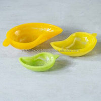 Rfcrafts Bols à fruits et à salade en résine faits à la main de luxe Tailles et couleurs personnalisées Forme de mangue écologique