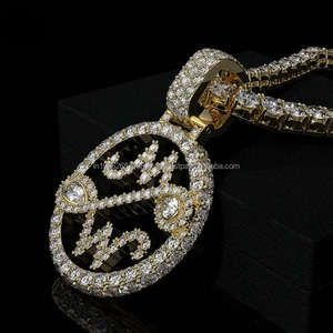 Collar con colgante de escritura personalizada en plata 925 Moissanite Diamond GIA certificado estilo Hip Hop chapado en rodio - Product Image 4