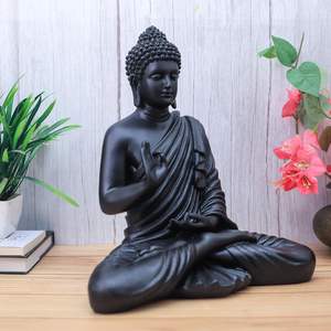 Estatua de Buda de Resina de Gran Tamaño, Ídolo de Buda Meditando para el Hogar, Ídolo de Buda Murti - (1.25 Pies) (Negro), Religioso - Product Image 3