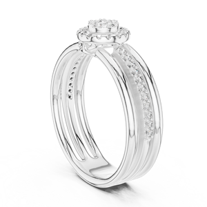 Anillo de Diamantes de Laboratorio de Lujo, Oro Blanco de 18 Quilates con Baño de Rodio, Certificado, para Compromiso, Boda, Fiesta, San Valentín, Uso Diario - Product Image 2