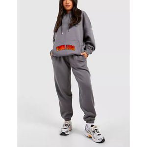 Ensemble jogging 2 pièces pour femme, sweat-shirt à capuche à manches longues, pull oversize, pantalon de survêtement assorti, survêtement pour adolescente - Product Image 1