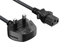 Cable de Alimentación SYONG de 1.5m/5 pies para Reino Unido con Fusible, Conector de 3 Pines para Computadoras, TV, Monitores, etc. (IEC-320-C13 a Enchufe BS1363)