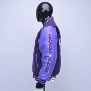 Blouson Bomber Noir Homme Personnalisé en Laine et Cuir, Respirant et Écologique, avec Col Montant Tissé – Vente en Gros - Product Image 4