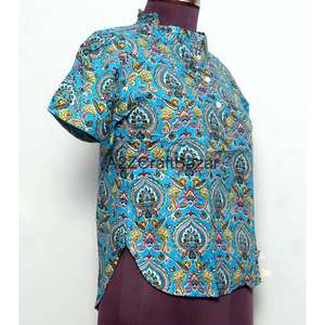 Robes décontractées 100 % coton pour femmes, mini, col rond, imprimé floral, style vintage romantique, coupe évasée, taille naturelle, écologiques - Product Image 4