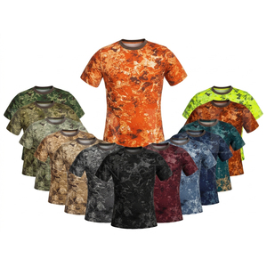 T-shirt d'entraînement à manches longues à motif camouflage intégral, léger et respirant, col rond, pour activités de plein air – Grande Vente - Product Image 1