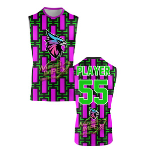 Mashadi IMPEX Ensemble de maillot de basketball sublimé rose vert avec logo Hawk, débardeur, short, sac à dos, tenue de sport unisexe pour adulte - Product Image 3