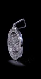 Colgante Clásico de Moissanita con Corte Brillante y Baguette en Plata 925 con Engaste de Canal, Unisex, para Uso Diario, Forma Redonda - Product Image 3