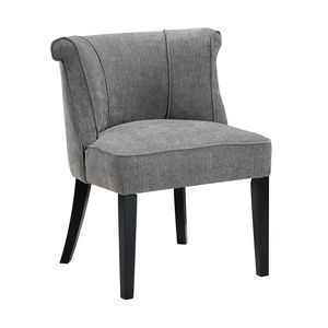 Chaise d'appoint moderne pour salon, 1 pièce, finition expresso, pieds en tissu anthracite, dossier incurvé, rembourrage en mousse - Product Image 3