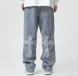 Pantalones Vaqueros de Mezclilla para Hombre, Último Diseño, Ajustados, Estilo Motociclista, Hechos a Medida, Pantalones Vaqueros de Mezclilla Pintados para Hombre - Product Image 5