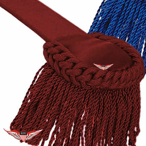 Epaulettes Tácticas Elegantes de Alta Calidad en Satén Azul y Borgoña, Estilo Napoleón Francés, Hechas a Mano - Product Image 3