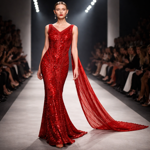 Robe de soirée longue formelle pour femmes, de créateur |   Robe de soirée super élégante pour mariages, galas et événements |   Origine Inde - Product Image 3