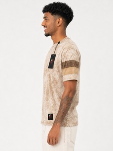 เสื้อยืดผู้ชายทรงปกติสไตล์วินเทจ ผ้าฝ้าย 100% เนื้อหนา ถักทออย่างเป็นมิตรต่อสิ่งแวดล้อม พิมพ์ลายด้วยเทคนิค Heat-Transfer สำหรับการฟอกสีแบบ Acid Wash - Product Image 2