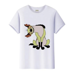 T-shirt à col rond pour filles avec motif hyène du Roi Lion, blanc, ample, pour femmes, hauts d'été pour garçons, chemisiers pour hommes, t-shirts unisexes pour enfants - Product Image 3