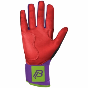 BULKBEAR Batting Gloves Purple Microfiber Padded <b>Hook</b> And Loop Training Glove Unisex Adult Leather Batting Gloves Super Softball - Product Image 2