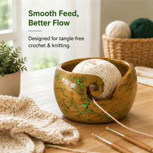 Porte-fil en bois écologique |   Bobine de rangement pour fil à crocheter, accessoire léger pour le tricot |   Organisateur d'alimentation fluide pour outils d'artisanat - Product Image 4