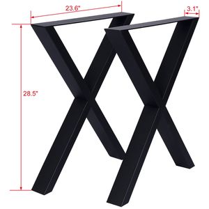 Heavy Duty 28x24 Inch Steel Desk <b>Legs</b> Wide Metal <b>Table</b> <b>Legs</b> for Dining <b>Table</b> & Coffee Desk X <b>Table</b> <b>Legs</b> 2 Set - Product Image 2