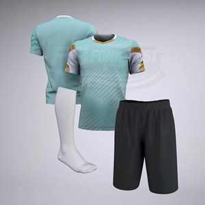 Conjunto de Camiseta de Fútbol con Cuello en V para Hombre, Degradado Azul, Manga Corta, Poliéster que Absorbe la Humedad, Ajuste Atlético para Todas las Temporadas - Product Image 5