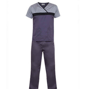 Uniforme Médico de Alta Calidad para Farmacia y Hospital, Conjunto de Blusa y Pantalón Morado y Gris, Tejido de Poliéster, para Uso Médico - Product Image 5