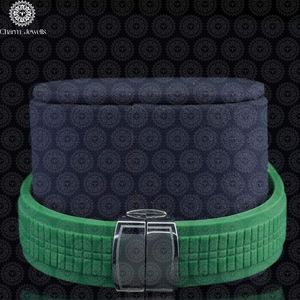 Reloj de Silicona Verde de Lujo para Mujer Charm Jewells, 40 mm, Redondo, Analógico, de Cuarzo, con Esfera de Zafiro y Bisel de Diamantes, Acero Inoxidable - Product Image 4