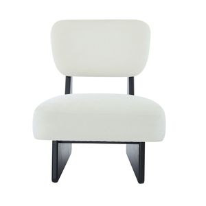Juego de 2 chaise longues modernas de color beige, estilo minimalista, con base de madera resistente, acabado en negro y tapicería de poliéster - Product Image 2