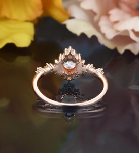 Round Cut Moissanite <b>Ring</b> 925 Sterling <b>Silver</b> Elegant <b>Solitaire</b> Engagement <b>Ring</b> Minimalist Wedding Jewelry Gift for Her - Product Image 2