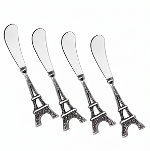 Eiffel Tower <b>Cheese</b> <b>Knife</b> <b>Set</b> Stainless Steel Durable Sharp Elegant Flatware <b>Set</b> Ideal For Kitchen Dining Use And Restaurant Use - Product Image 1