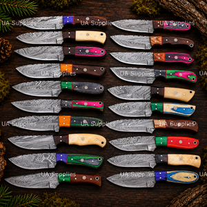 Couteau à dépecer à lame fixe de 8 pouces en acier Damas de haute qualité, 20 pièces, avec manche en bois, personnalisable OEM - Product Image 6