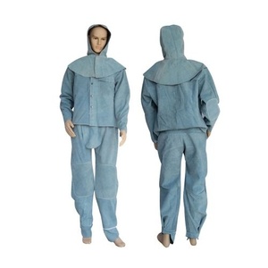Combinaison de sécurité industrielle pour soudeurs, en cuir de vachette pleine fleur épais, imperméable, ignifuge, résistante aux chocs thermiques et aux étincelles - Product Image 1