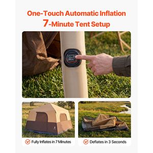 Carpa Inflable Resistente para 8 Personas con Bomba Recargable, Tubos de Aire de TPU y 4 Ventanas Grandes de Malla, Portátil y Fácil de Instalar - Product Image 2