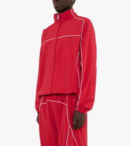 2026 New Streetwear Reflective Edging Highlighted Lines Oversized 100% Nylon Water Resistant Windbreaker Jackets and Pants <b>Sets</b> - Product Image 1