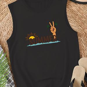 เสื้อกั๊กลำลองสำหรับผู้หญิงมีสัญลักษณ์สันติภาพสำหรับฤดูร้อน - Product Image 1