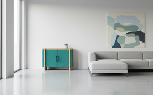 Aparador Moderno de 2 Puertas de Roble Macizo para Sala de Estar - Almacenamiento Resistente al Agua con Diseño Minimalista - Product Image 3