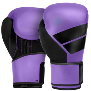 Purple PU Leather Boxing Gloves With <b>Velcro</b> Closure Breathable Training Gear For Adults 14 Years & Up Unisex Martial Arts Use - Product Image 1