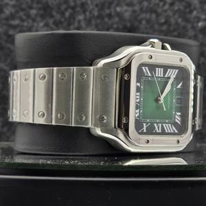 Montre mécanique automatique de luxe pour homme en acier inoxydable, cadran vert, boîtier carré, chiffres romains, étanche, style moderne hip-hop, 16 mm - Product Image 2