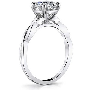 Anillo de Moissanita con Corte Redondo, Plata de Ley 925, Chapado en Oro Blanco, Anillo de Compromiso, Boda, Promesa, Clásico y de Lujo - Product Image 4