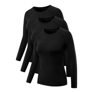 Haut de yoga à manches longues pour femme, T-shirt de compression athlétique à séchage rapide, Rashguard d'exercice, Prix usine - Product Image 3