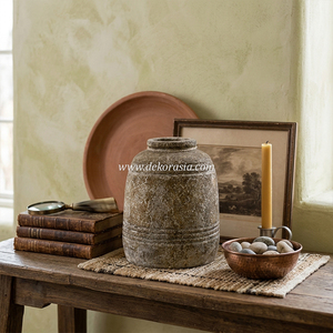 Antique Terracotta Vase <b>Handmade</b> Ceramic <b>Pottery</b> Flower Vase for Living Room Home Decoration - Product Image 5